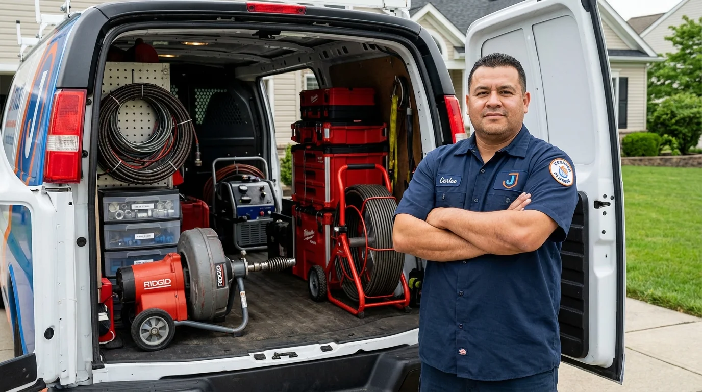 Professional drain cleaning equipment and Johns Plumbing LLC plumber in Walnut Ridge