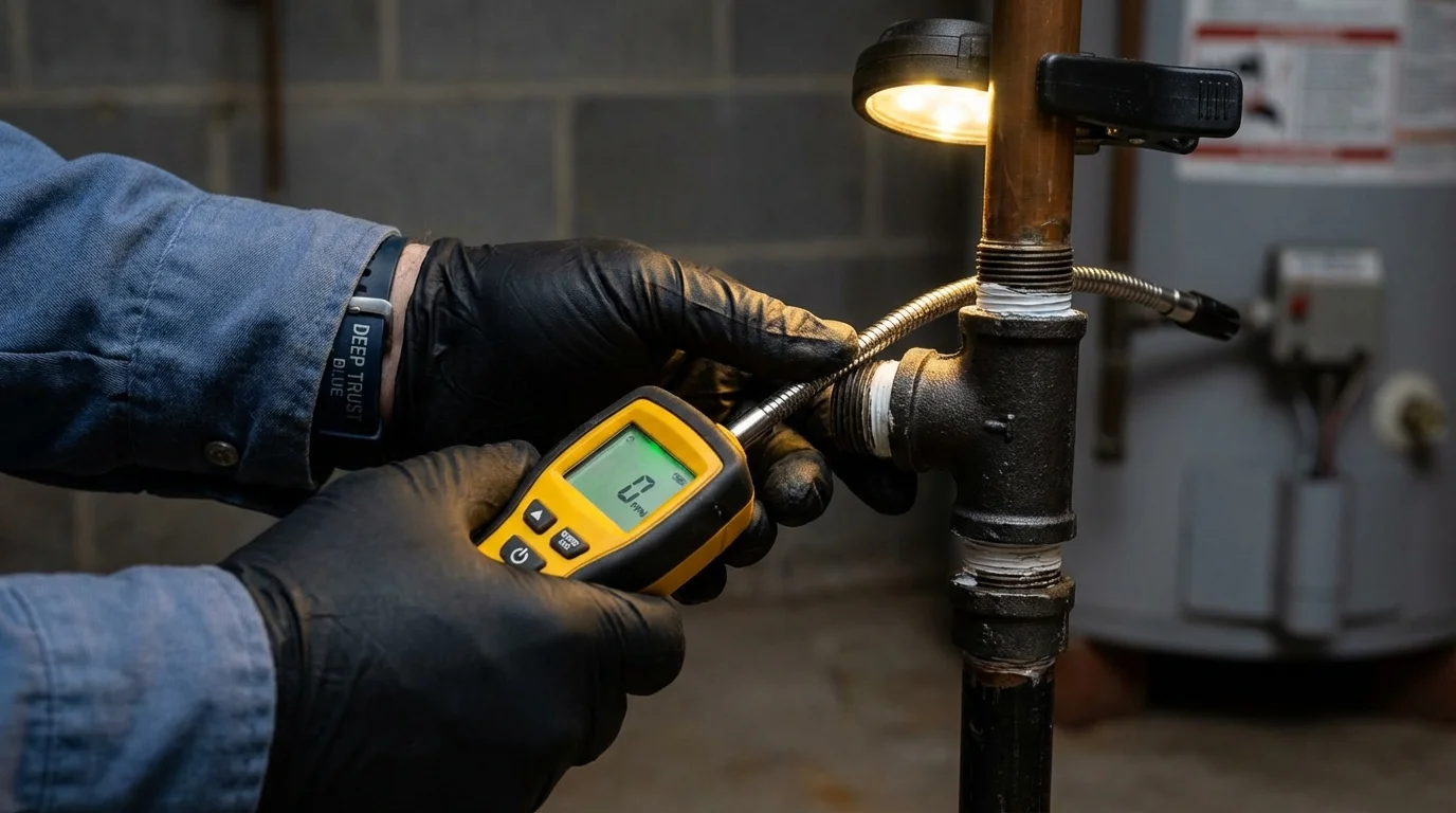 Gas leak detection with electronic sniffer by Johns Plumbing LLC in Walnut Ridge