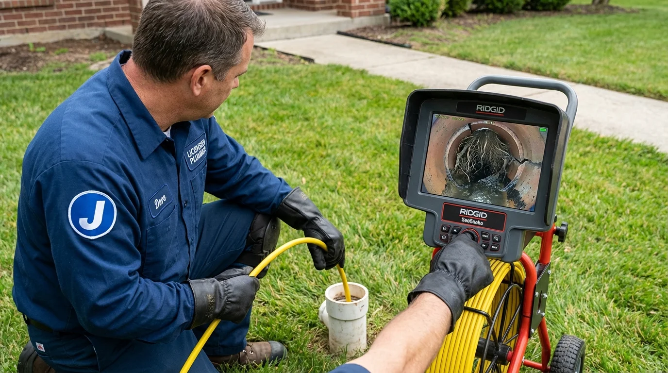 Sewer camera inspection being performed by Johns Plumbing LLC in Walnut Ridge